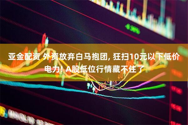亚金配资 外资放弃白马抱团, 狂扫10元以下低价电力! A股低位行情藏不住了